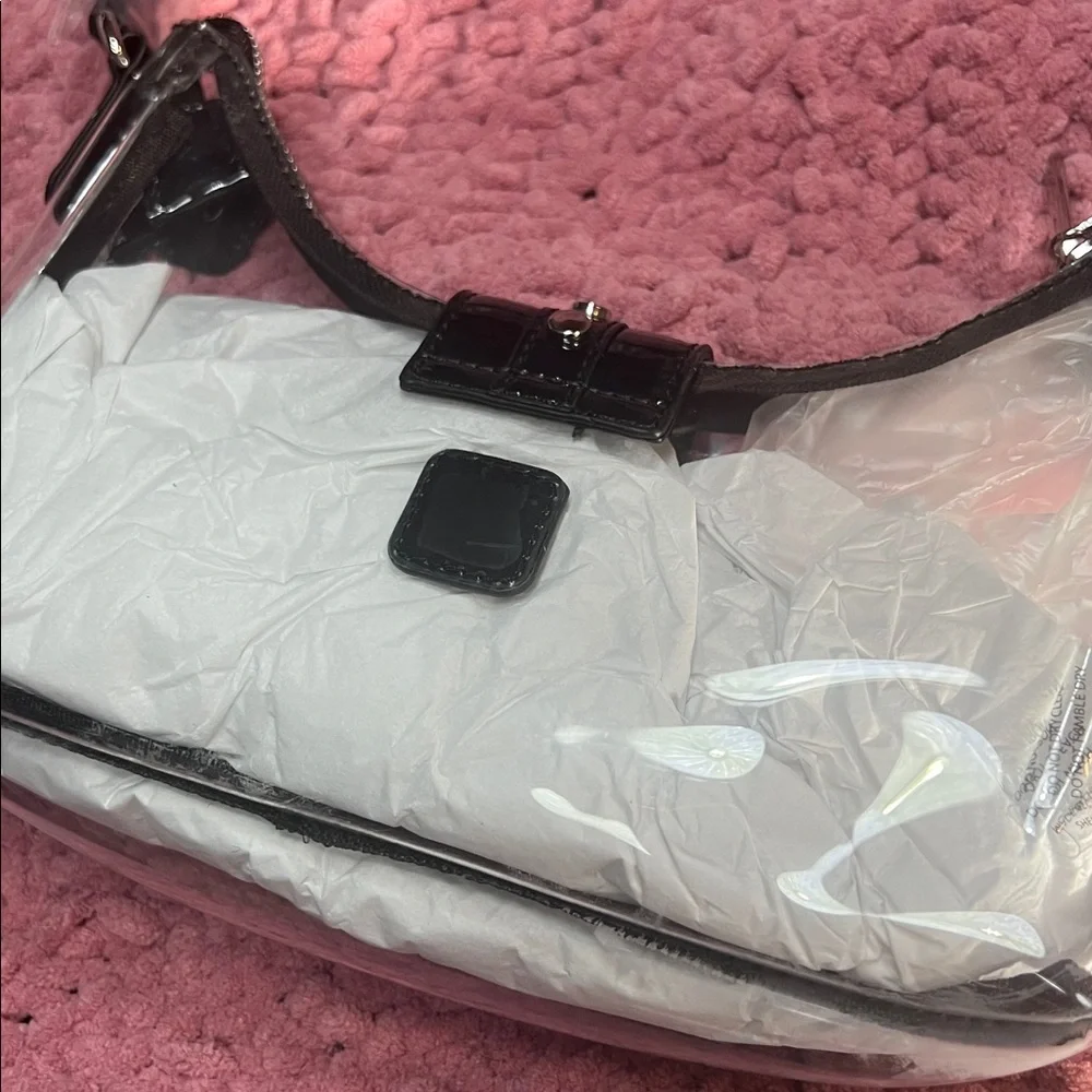 Clear and Black Women's Shoulder Bag - Picture 4 of 5